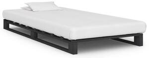 Rama łóżka z palet, szara, lite drewno sosnowe, 90 x 200 cm