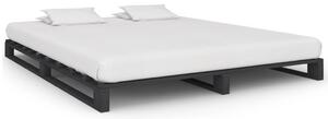 Rama łóżka z palet, szara, lite drewno sosnowe, 180 x 200 cm