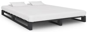 Rama łóżka z palet, szara, lite drewno sosnowe, 120 x 200 cm