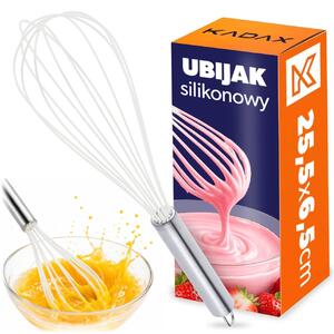 Silikonowy ubijak do piany 25.5 cm, biały
