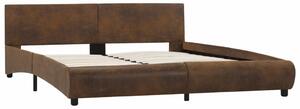 Rama łóżka, brązowa, sztuczna skóra, 160 x 200 cm