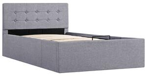 Rama łóżka z podnośnikiem, jasnoszara, tkanina, 100 x 200 cm