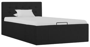 Rama łóżka z podnośnikiem, ciemnoszara, tkanina, 90 x 200 cm