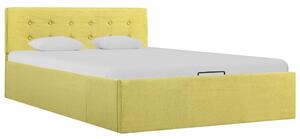 Rama łóżka z podnośnikiem, limonkowa, tkanina, 120 x 200 cm
