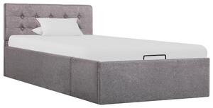 Rama łóżka z podnośnikiem, taupe, tkanina, 90 x 200 cm