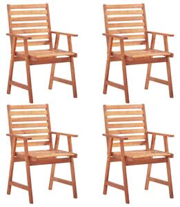 Krzesła ogrodowe, 4 szt., lite drewno akacjowe