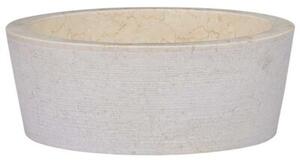 Umywalka, kremowa, Ø40x15 cm, marmurowa
