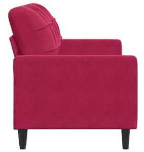 Sofa 2-osobowa, winna czerwieÅ, 140 cm, tapicerowana aksamitem