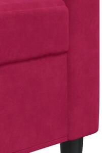 Sofa 2-osobowa, winna czerwieÅ, 140 cm, tapicerowana aksamitem