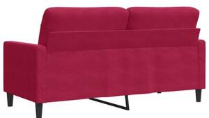 Sofa 2-osobowa, winna czerwieÅ, 140 cm, tapicerowana aksamitem