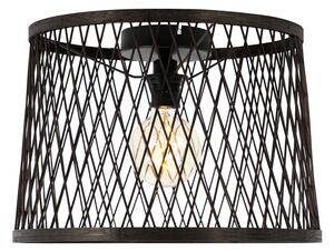 Zewnetrzna Wiejska lampa sufitowa czarny rattan 40 cm IP44 - Calamus Oswietlenie zewnetrzne