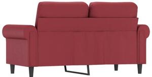Sofa, 2-osobowa winna czerwieÅ, 120 cm, sztuczna skÃ³ra