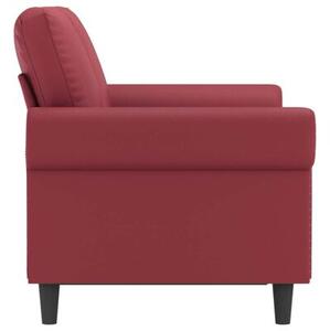 Sofa, 2-osobowa winna czerwieÅ, 120 cm, sztuczna skÃ³ra