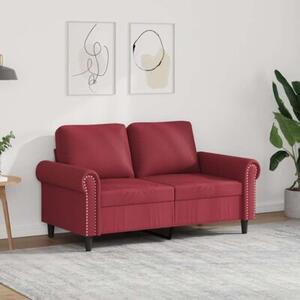 Sofa, 2-osobowa winna czerwieÅ, 120 cm, sztuczna skÃ³ra