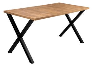 Zestaw LOFT Stół + Czarne Krzesła do Salonu 150x80