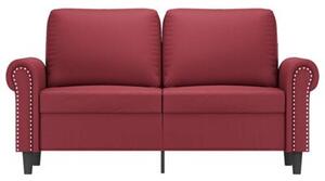 Sofa, 2-osobowa winna czerwieÅ, 120 cm, sztuczna skÃ³ra