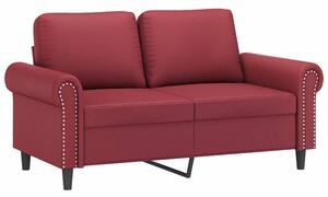 Sofa, 2-osobowa winna czerwieÅ, 120 cm, sztuczna skÃ³ra