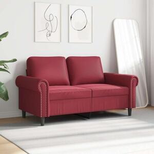 Sofa, 2-osobowa winna czerwieÅ, 120 cm, sztuczna skÃ³ra