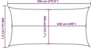 Żagiel przeciwsłoneczny, 160 g/m², kolor taupe, 4x7 m, hdpe