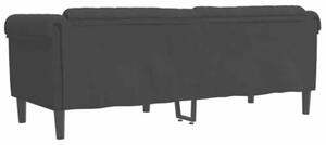 Sofa 3-osobowa, czarna, tapicerowana aksamitem