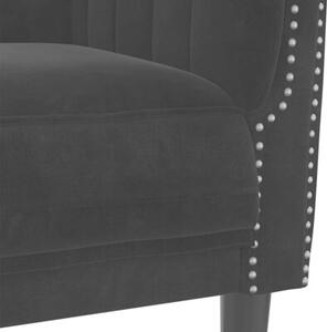 Sofa dwuosobowa, czarna, aksamit