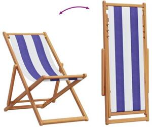 Składane krzesła plażowe, 2 szt., niebiesko-białe