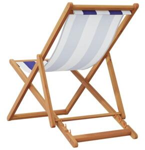 Składane krzesła plażowe, 2 szt., niebiesko-białe