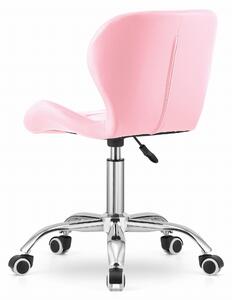 Krzesło biurowe z ekoskóry AVOLA różowe