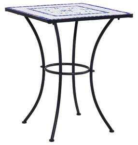 Mozaikowy stolik bistro, niebiesko-biały, 60 cm, ceramiczny