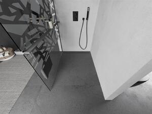Mexen Kioto+ ścianka prysznicowa z półką Walk-in 80 x 200 cm, biały wzór, gun metal - 800-080-121-95-85