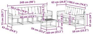 Zestaw mebli ogrodowych z litego drewna akacjowego z wygodnymi poduszkami i modularnym designem