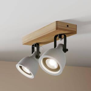 Lindby - Mirka 2 Lampa Sufitowa Grey/Dark Wood