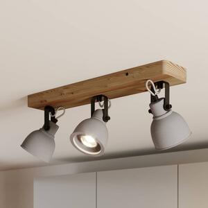 Lindby - Mirka 3 Lampa Sufitowa Grey/Dark Wood