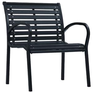 Krzesła ogrodowe, 2 szt., czarne, stal i WPC