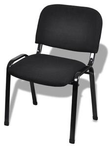 Krzesła biurowe tapicerowane tkaniną 4 szt. sztaplowane, czarne
