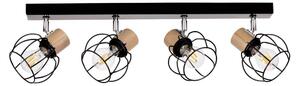 Envostar - Fence 4 Lampa Sufitowa Black/Chrome/Wood Envostar