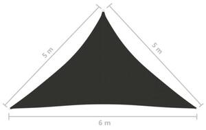 Żagiel ogrodowy, tkanina oxford, trójkątny, 5x5x6 m, antracyt