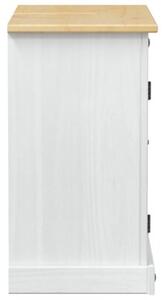 Rustykalna szafka pod umywalkę z litego drewna sosnowego - biały mat 73x33x60 cm