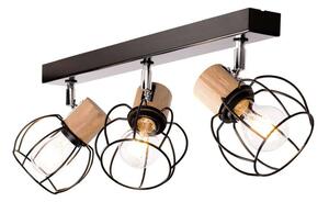 Envostar - Fence 3 Lampa Sufitowa Black/Chrome/Wood Envostar