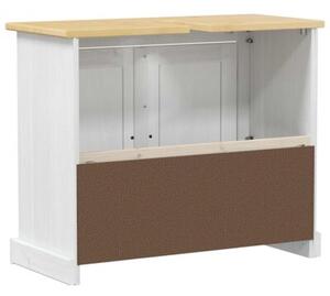 Rustykalna szafka pod umywalkę z litego drewna sosnowego - biały mat 73x33x60 cm