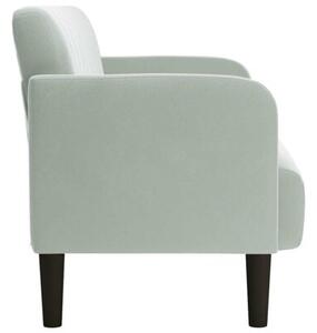 Sofa dwuosobowa jasnoszara 109 cm aksamit