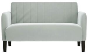 Sofa dwuosobowa jasnoszara 109 cm aksamit