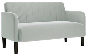 Sofa dwuosobowa jasnoszara 109 cm aksamit
