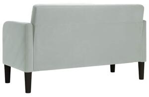 Sofa dwuosobowa jasnoszara 109 cm aksamit