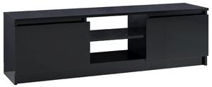 Szafka pod TV, wysoki połysk, czarna, 120x30x35,5 cm
