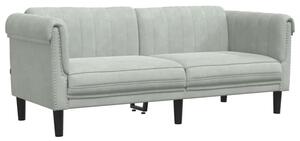 Sofa dwuosobowa, jasnoszara, aksamit