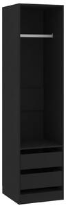 Szafa z szufladami, czarna, 50x50x200 cm, płyta wiórowa