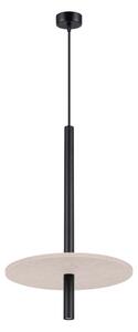 Czarna/beżowa metalowa lampa wisząca ø 30 cm Rilu – Sollux
