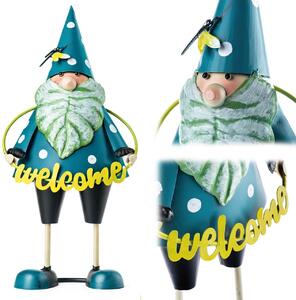 Figura ogrodowa Esson krasnal niebieski stalowa 29 cm