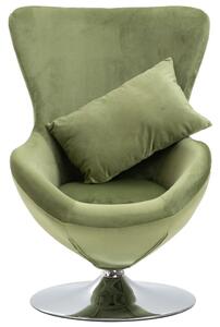 Fotel obrotowy z poduszką, jasnozielony, aksamitny